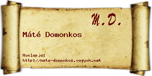Máté Domonkos névjegykártya
