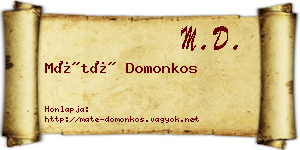 Máté Domonkos névjegykártya